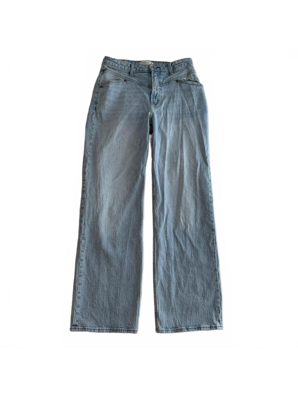 Abercrombie & Fitch Curve Love High Rise 90s Relaxed Jean Medium Front Yoke 29 - Picture 4 of 9